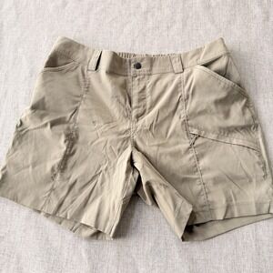 Duluth Trading Shorts Womens 16 Dry‎ On The Fly Cargo  7" Inseam Tan Hiking